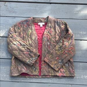 Coldwater Creek Multicolor Floral Silk blend quilted Jacket